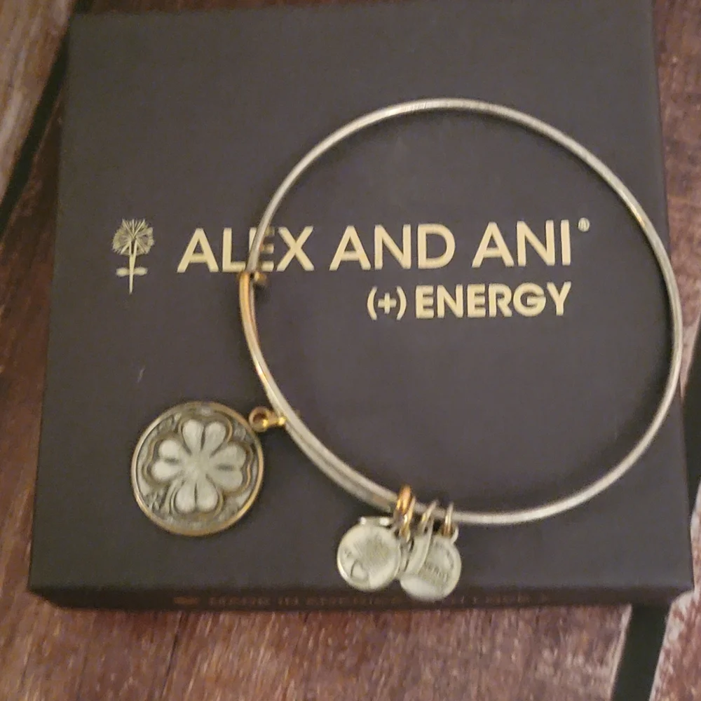 Alex and Ani "Four Leaf Clover" Bangle Bracelet - Retired - Picture 1 of 7
